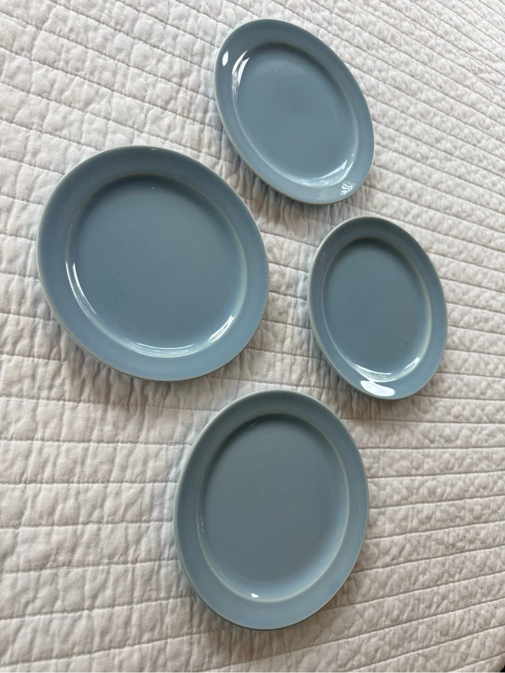 Vintage Lu-Ray Pastels Blue Plates Salad Bread Dessert - 6-3/8” Spring Easter
